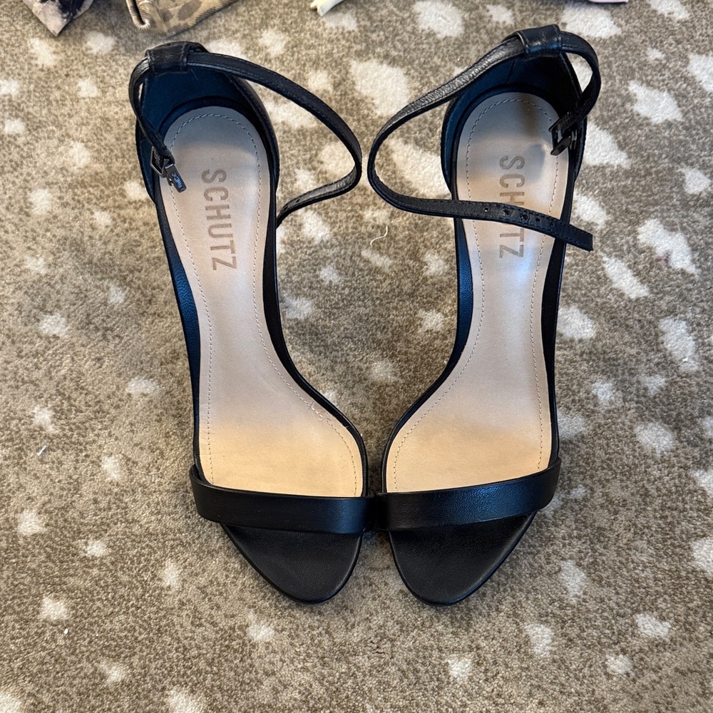 SCHUTZ Black Strappy Heels